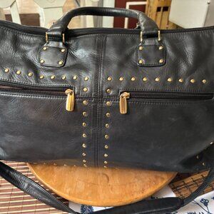 Italian Leather Junior Drake Large Black Cargo Bag